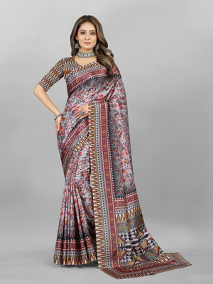 ANOUK Printed Daily Wear Silk Blend Saree(Multicolor)