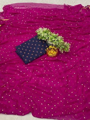 HouseOfCommon Embellished Bollywood Polyester Saree(Purple)