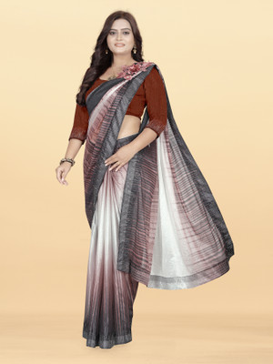 AAMONASTHA Digital Print, Self Design Leheria Lycra Blend Saree(Maroon)