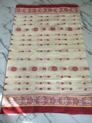 Maasaree Woven Tant Pure Cotton Saree(Cream)