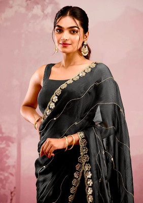SHREENATHJI CREATION Embroidered Bollywood Art Silk Saree(Multicolor)