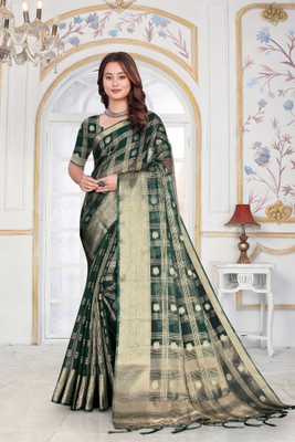 Aarunika MNT Printed Bollywood Organza Saree(Green)