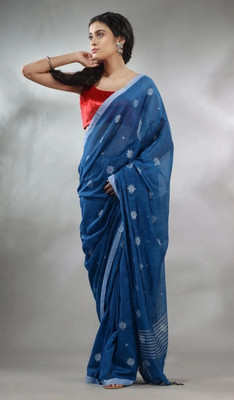 Apu handloom saree Woven Handloom Handloom Cotton Blend Saree(Green)