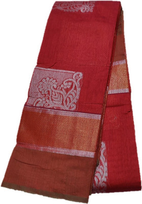 Jainithish collection Woven Kota Doria Cotton Silk Saree(Red)