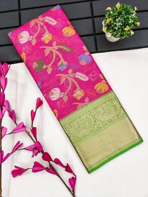 Bansari Textiles Woven Bollywood Art Silk Saree(Pink)