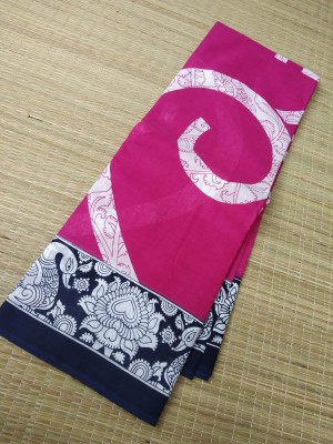 Bou Thakuranir Haat Printed Daily Wear Pure Cotton Saree(Pink)