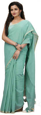 Oishani Saree Ghor Woven Jamdani Cotton Silk Saree(Light Green)