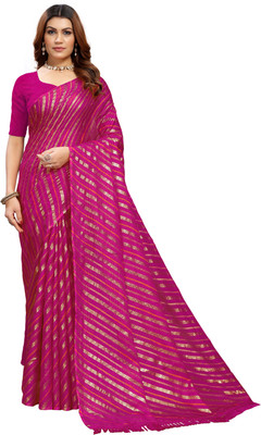 Kanooda Prints Woven Leheria Net Saree(Multicolor)