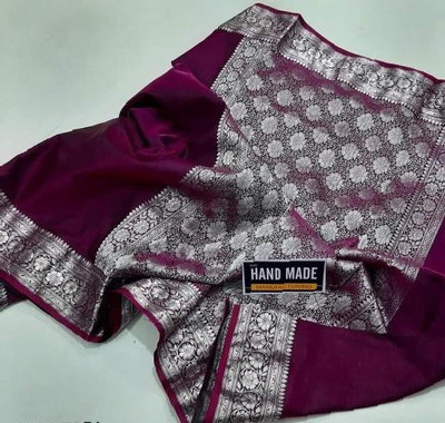 HouseOfCommon Self Design Banarasi Satin Saree(Purple)