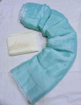 Nxika Solid/Plain Daily Wear Art Silk Saree(Light Blue)