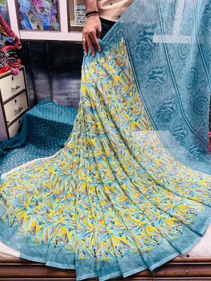 Sitanjali Printed Bollywood Georgette Saree(Blue)