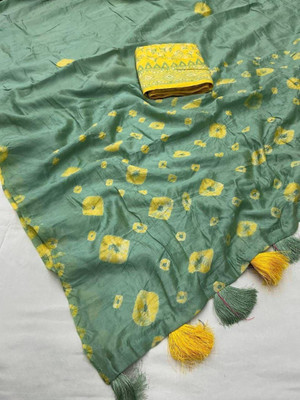 nirave fashion Printed Daily Wear Cotton Linen Saree(Multicolor)