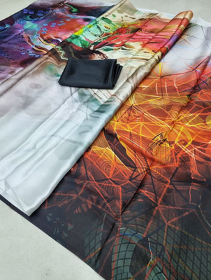 Arpita Fashion Digital Print Bollywood Crepe Saree(Multicolor)