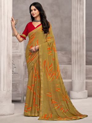 ANOUK Printed Bollywood Chiffon Saree(Light Green)