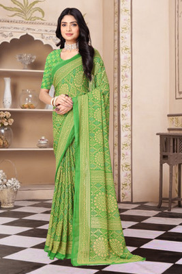 maayro Printed Daily Wear Georgette Saree(Green)