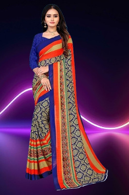 AMAP Printed Daily Wear Georgette Saree(Multicolor)