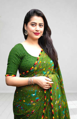majisasaree Embroidered Bollywood Georgette Saree(Green)