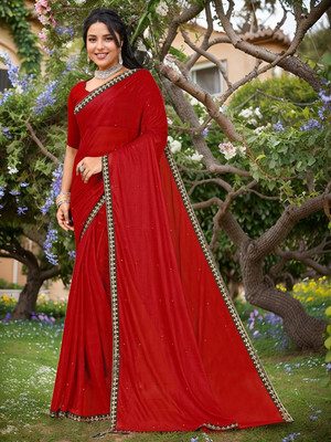 sagarika Self Design Daily Wear Chiffon Saree(Maroon)
