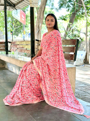 S.R.TEXTILES Printed Daily Wear Georgette Saree(Multicolor)