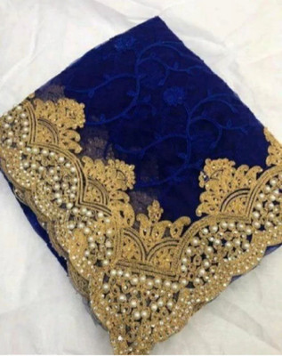 NIYANTAKSH Embroidered Bollywood Net Saree(Blue)