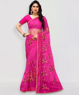 PATLANI STYLE Embroidered Bollywood Net Saree(Multicolor)