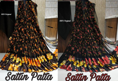 Sita Floral Print Maheshwari Georgette Saree(Pack of 2, Multicolor)