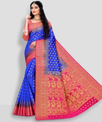 ANISSA SAREE Woven Banarasi Art Silk Saree(Blue)