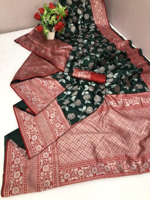 HIRAPARA ENTERPRICE Printed Kanjivaram Pure Silk Saree(Multicolor)