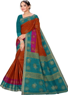 karishma sarees Floral Print Handloom Pure Cotton Saree(Light Green)