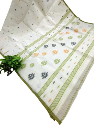 kalpana handloom Printed Handloom Cotton Blend Saree(Multicolor)