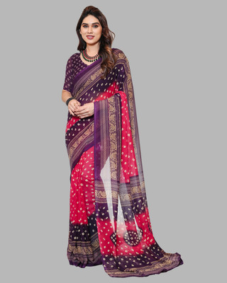 Moda Rapido Printed Daily Wear Georgette Saree(Pink)