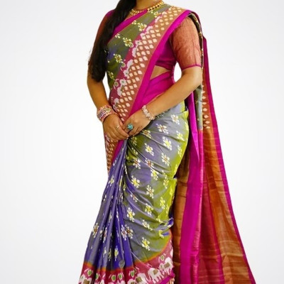 Saadhvi Printed Mysore Pure Silk Saree(Grey)