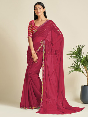 Divastri Embellished Bollywood Georgette Saree(Pink)