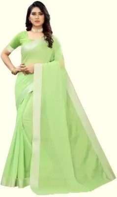 Vimalnath Synthetics Printed Daily Wear Cotton Blend Saree(Green)