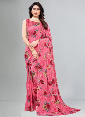 Panchvati NX Printed Bollywood Georgette Saree(Pink)