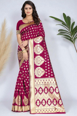 LERYZA Woven Banarasi Jacquard Saree(Multicolor)
