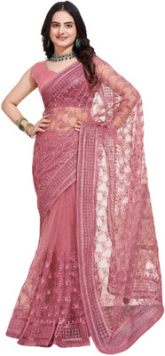 Apnisha Embroidered Bollywood Net Saree(Multicolor)