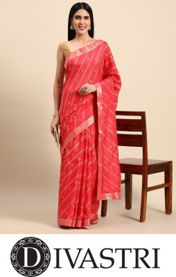 Divastri Embellished, Self Design Bandhani Silk Blend Saree(Pink)