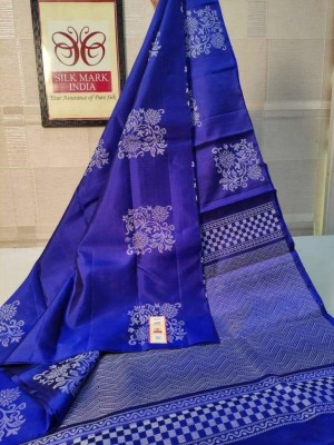 Hetasvi fashion Woven Banarasi Cotton Silk Saree(Blue)