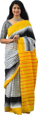 Tropwear Printed Ikkat Pure Cotton Saree(Multicolor)