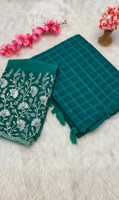 DG's Attire Printed Bollywood Georgette Saree(Green)