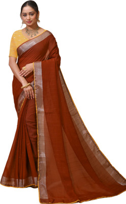 DORI DHAGA Printed Daily Wear Pure Silk Saree(Brown)