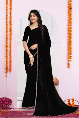 JAY BRAHMANI ONLINE Self Design Bollywood Georgette Saree(Black)