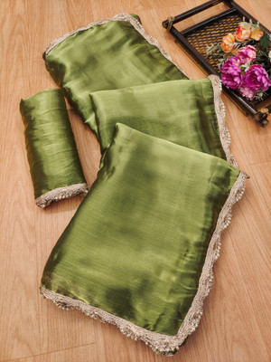 Tasrika Self Design Bollywood Jimmy choo Saree(Light Green)