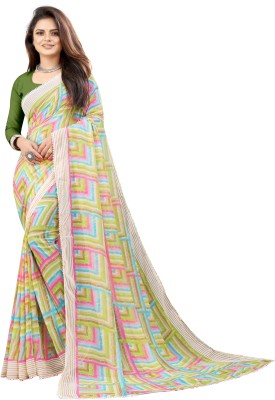 Vedant Vastram Printed Bollywood Georgette Saree(Light Green)