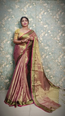 Anjali textile Woven Handloom Cotton Silk Saree(Pink)