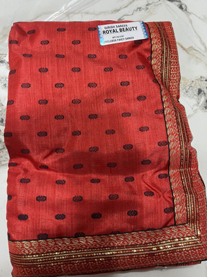 GENRAL Self Design Bollywood Crepe Saree(Red)