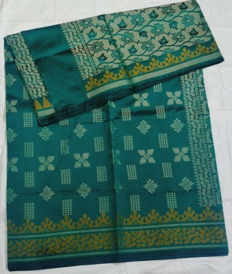 Cirkirow Temple Border, Woven Sambalpuri Silk Blend Saree(Green)