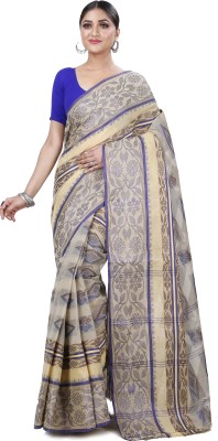 DipDiya Paisley, Woven Tant Pure Cotton Saree(Brown)