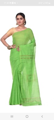 SHYAM Woven Tant Cotton Silk Saree(Light Green)